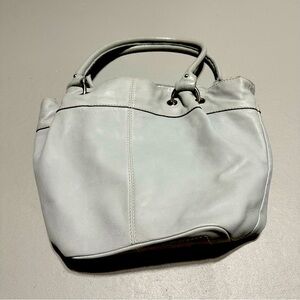 Tignanello 3 Section Leather Tote Bag - Light Blue.